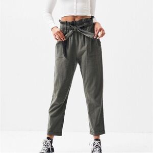 Kendall & Kylie Cotton High Waisted Paperbag Pants